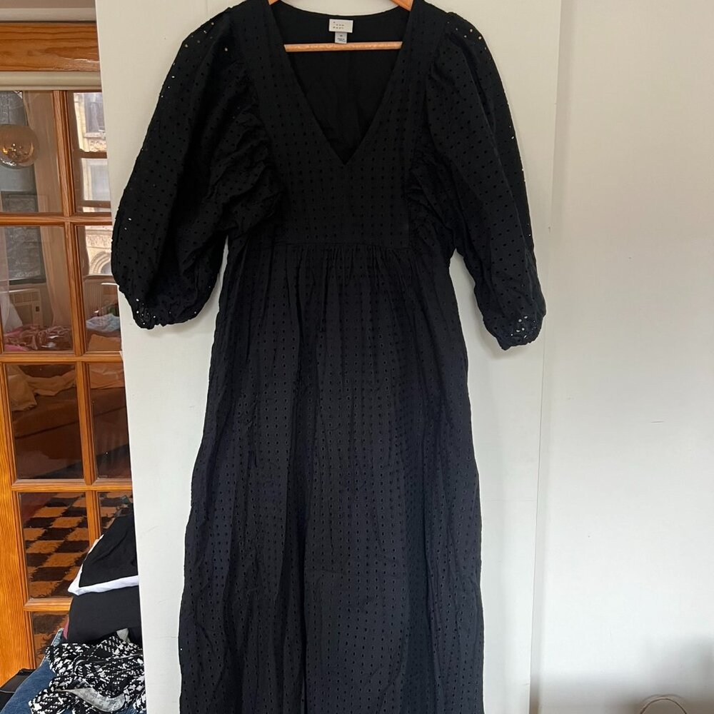A New Day BLACK EYELET MIDI DRESS